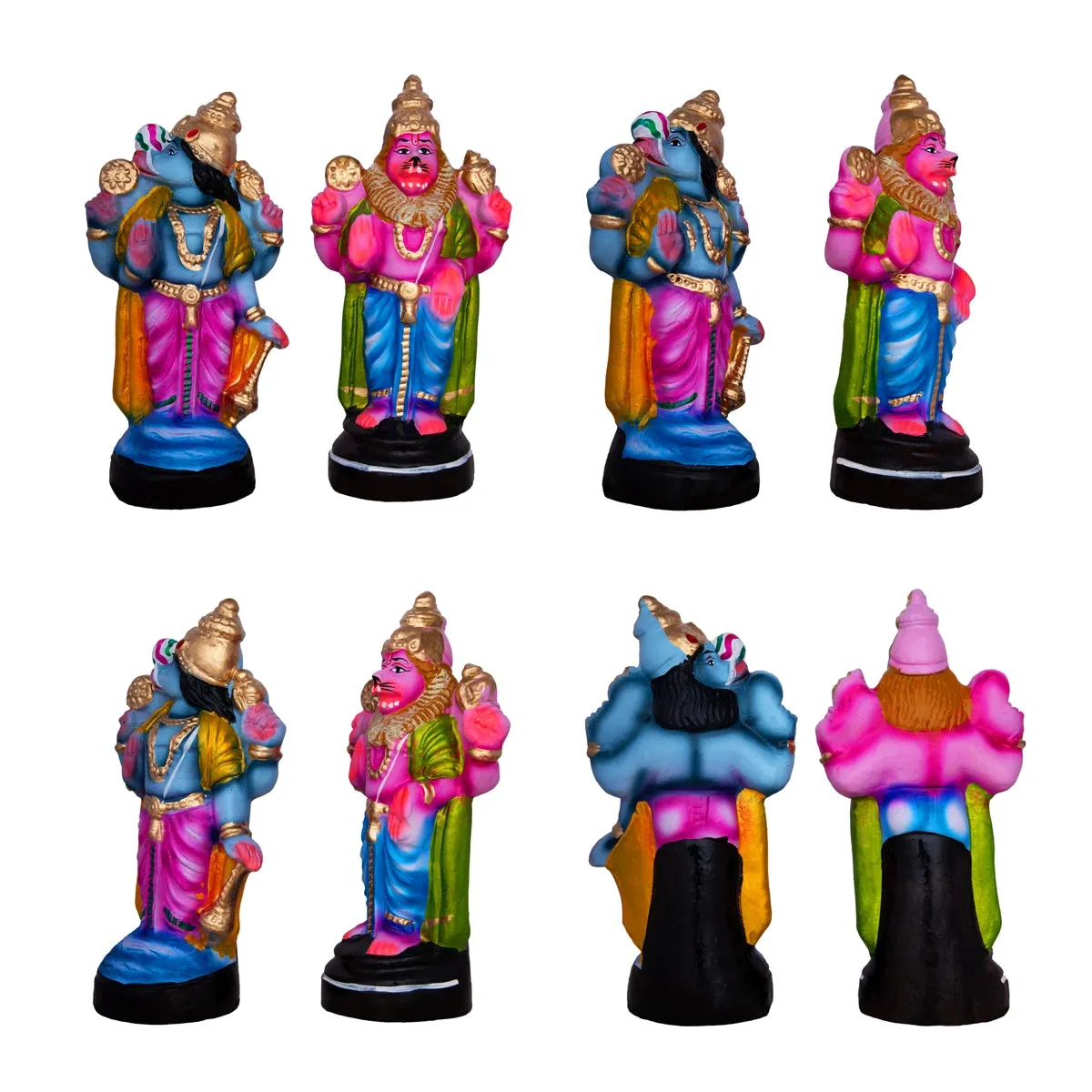 Dasavatharam Clay Golu Bommai Set - 9 x 3 Inches | Giri Golu Doll/ Navaratri Golu Bomma/Gombe/Bommai