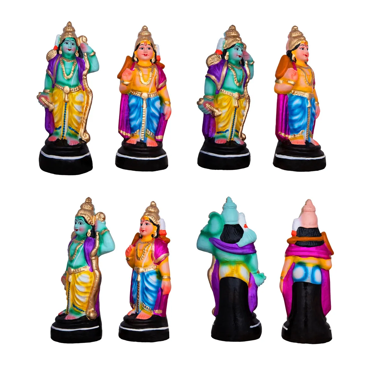 Dasavatharam Clay Golu Bommai Set - 9 x 3 Inches | Giri Golu Doll/ Navaratri Golu Bomma/Gombe/Bommai