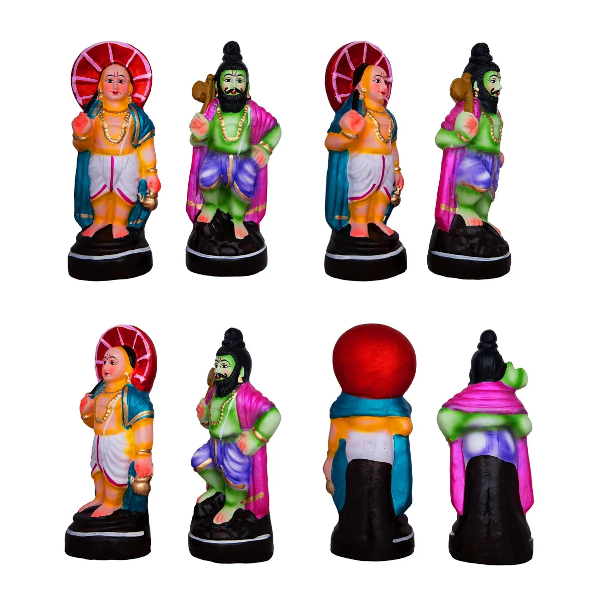 Dasavatharam Clay Golu Bommai Set - 9 x 3 Inches | Giri Golu Doll/ Navaratri Golu Bomma/Gombe/Bommai