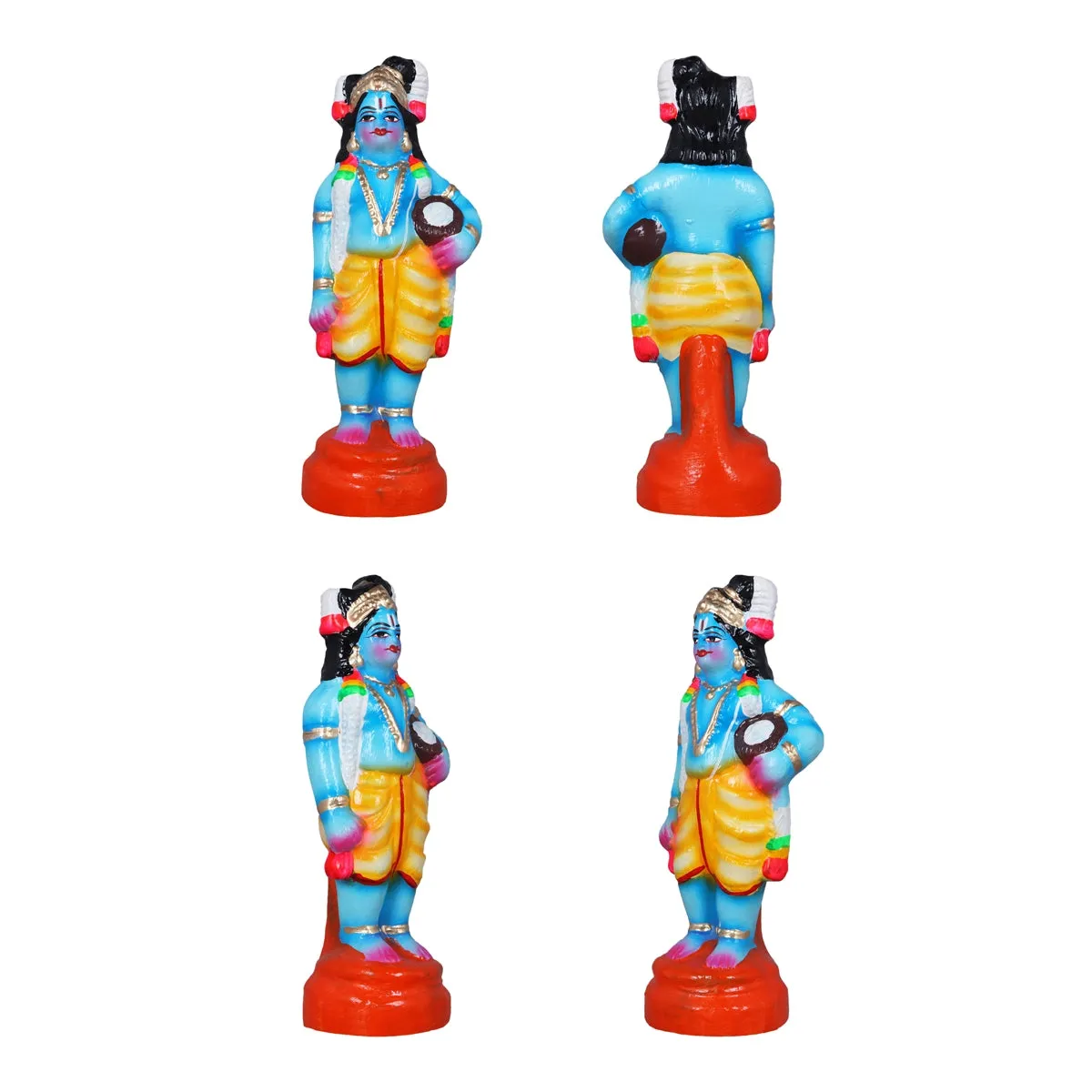 Dasavatharam Clay Golu Bommai Set - 9 x 3.5 Inches | Giri Golu Doll/ Navaratri Golu Bomma/Gombe/Bommai