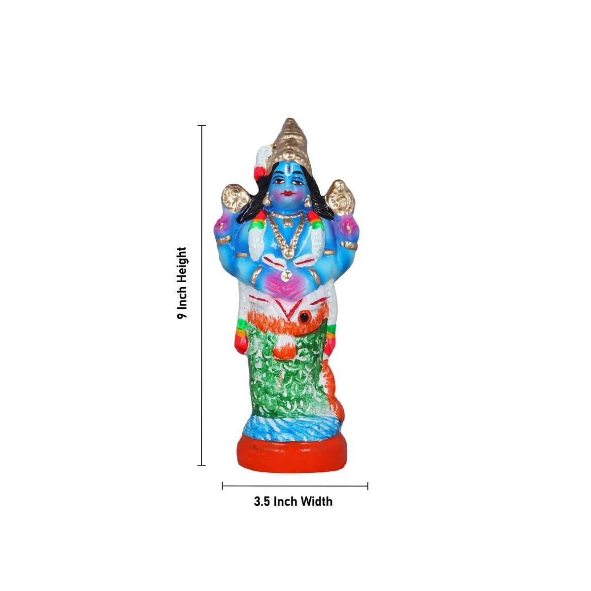 Dasavatharam Clay Golu Bommai Set - 9 x 3.5 Inches | Giri Golu Doll/ Navaratri Golu Bomma/Gombe/Bommai