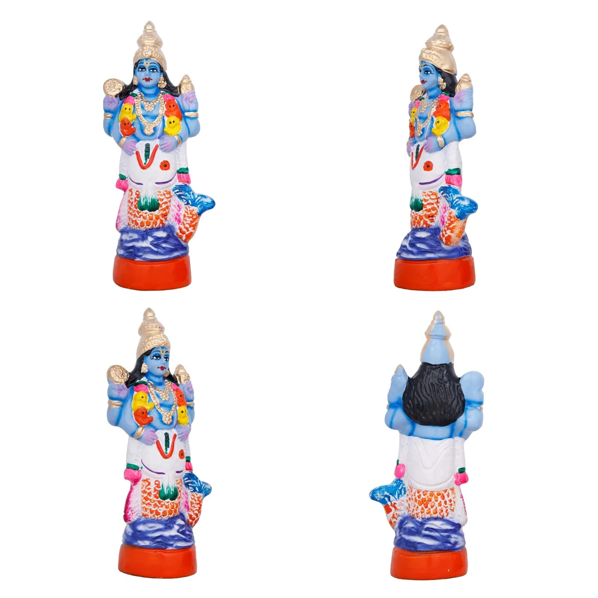 Dasavatharam Paper Mache Golu Bommai Set - 10 x 3 Inches | Giri Golu Doll/ Navaratri Golu Bomma/Gombe/Bommai