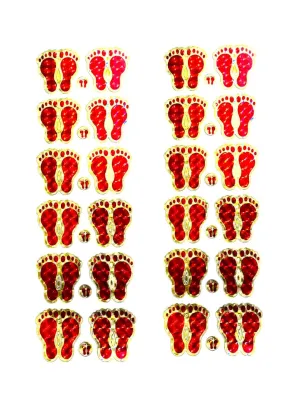 Designer Handcrafted Laxmi Ji -(A Hindu Symbol)- A Sticker for Door/Wall/Floor Decoration/Diwali Decoration Pack of 24