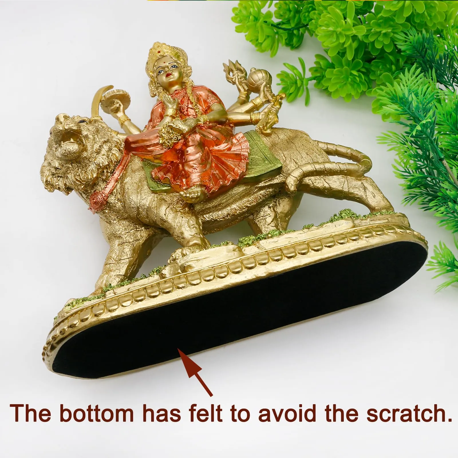 Hindu Goddess Lord Durga Statue - India God Murti Idol Home Temple Puja Sculpture - Indian Diwali Day Mandir Pooja Decoration