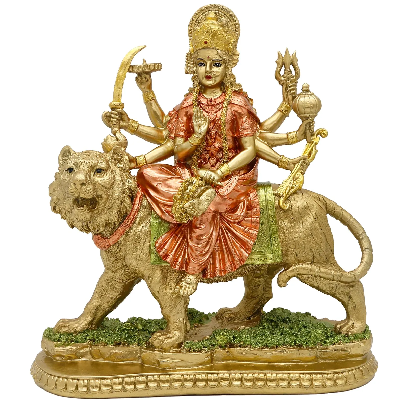 Hindu Goddess Lord Durga Statue - India God Murti Idol Home Temple Puja Sculpture - Indian Diwali Day Mandir Pooja Decoration