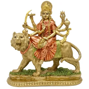 Hindu Goddess Lord Durga Statue - India God Murti Idol Home Temple Puja Sculpture - Indian Diwali Day Mandir Pooja Decoration