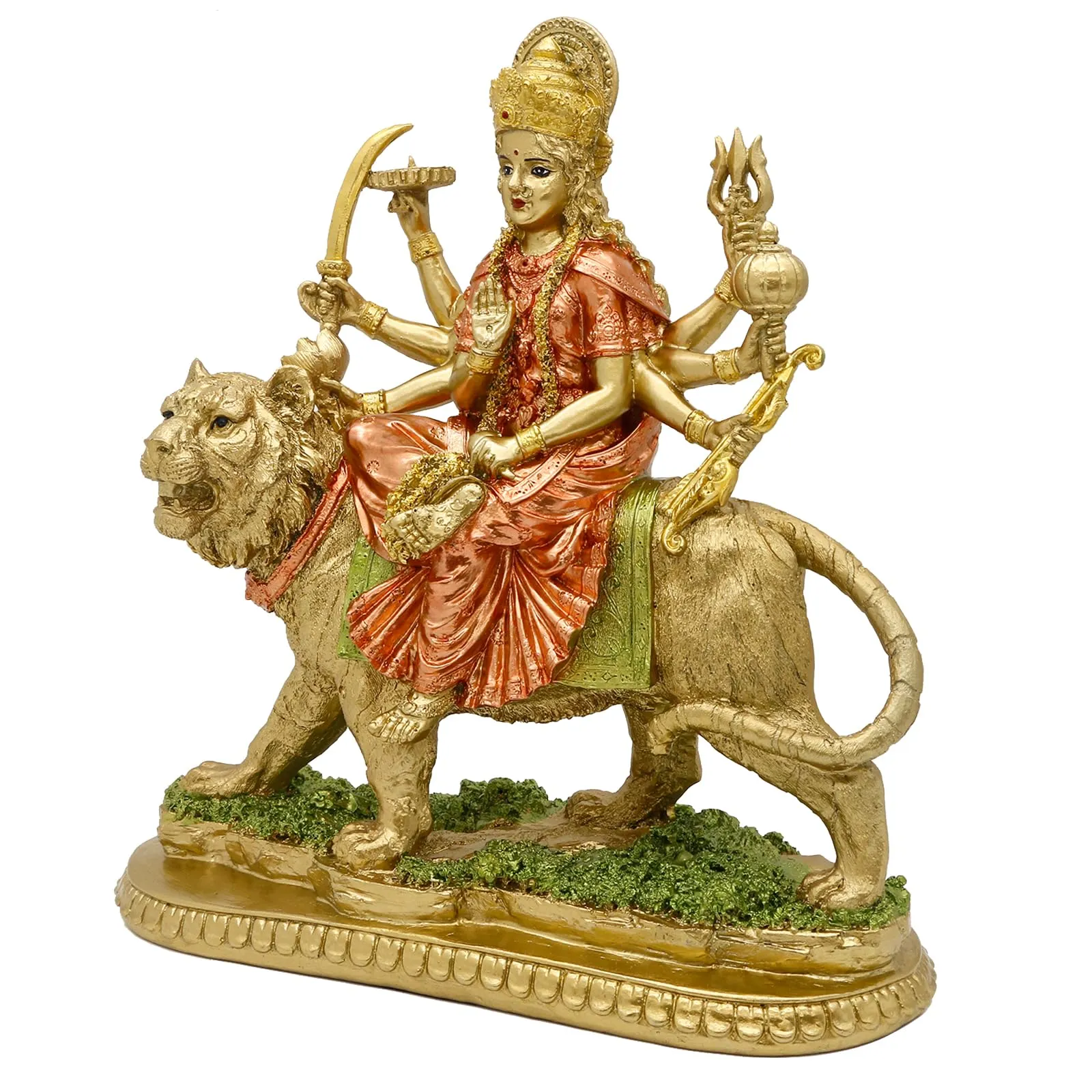 Hindu Goddess Lord Durga Statue - India God Murti Idol Home Temple Puja Sculpture - Indian Diwali Day Mandir Pooja Decoration