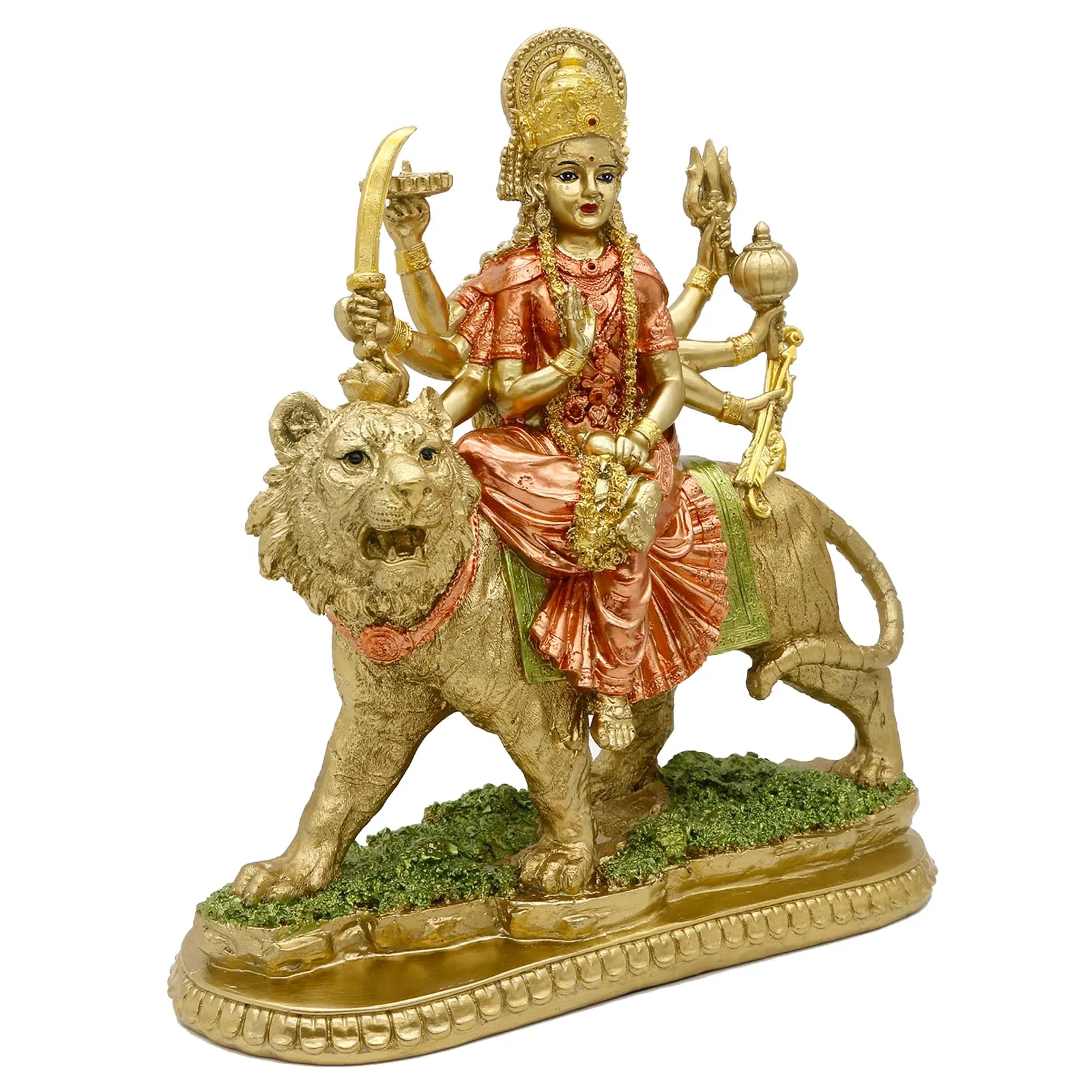 Hindu Goddess Lord Durga Statue - India God Murti Idol Home Temple Puja Sculpture - Indian Diwali Day Mandir Pooja Decoration