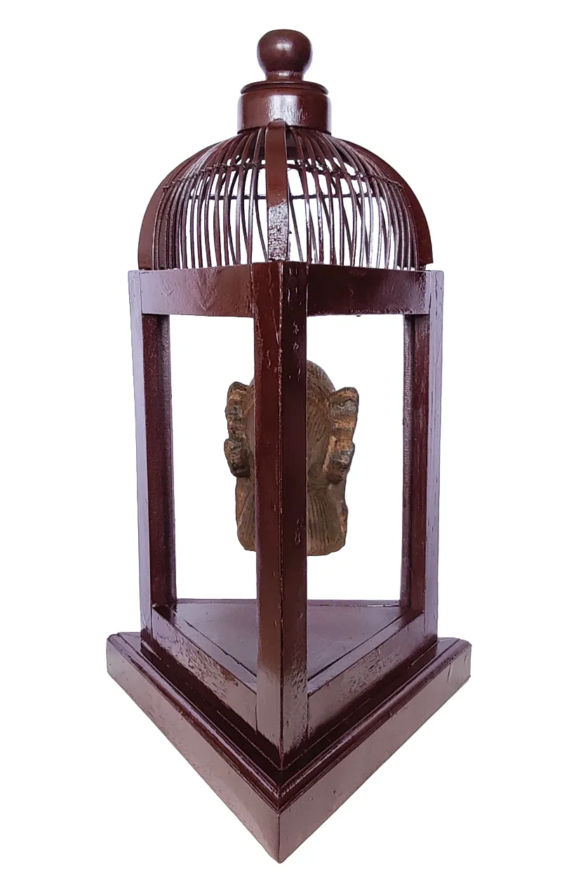 Home Decor: Table Accent. Unique Stone Dewi Bust Mounted in a open Bird Cage Frame.
