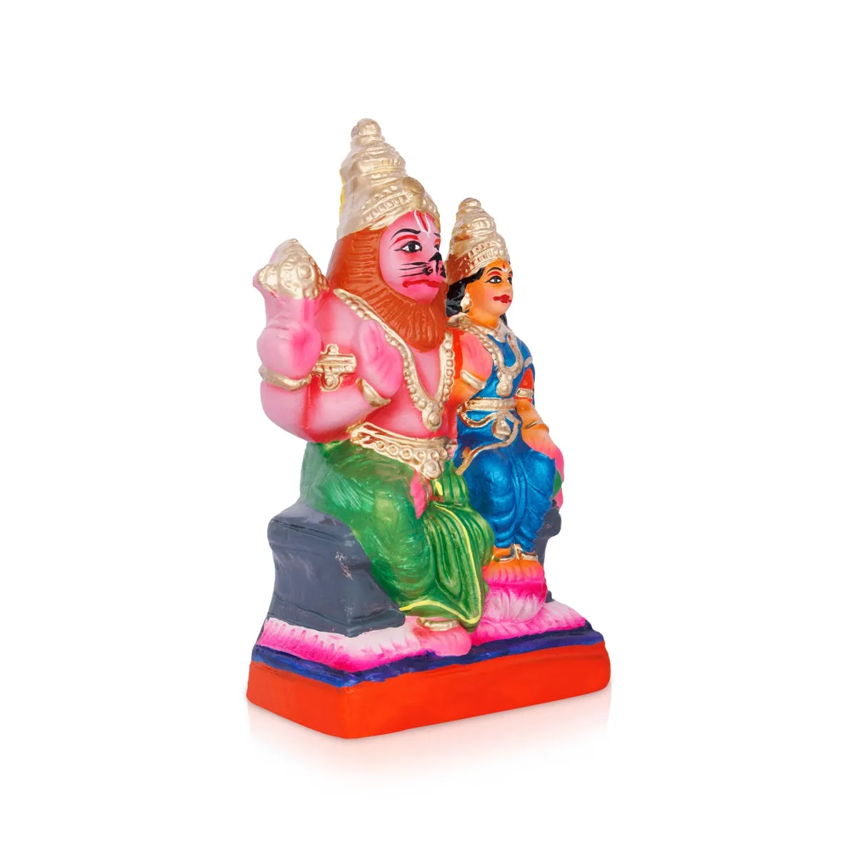 Lakshmi Narasimha Idol Clay Golu Bommai - 9.5 x 5 Inches | Giri Golu Doll/ Navaratri Golu Bomma/ Gombe/ Bommai
