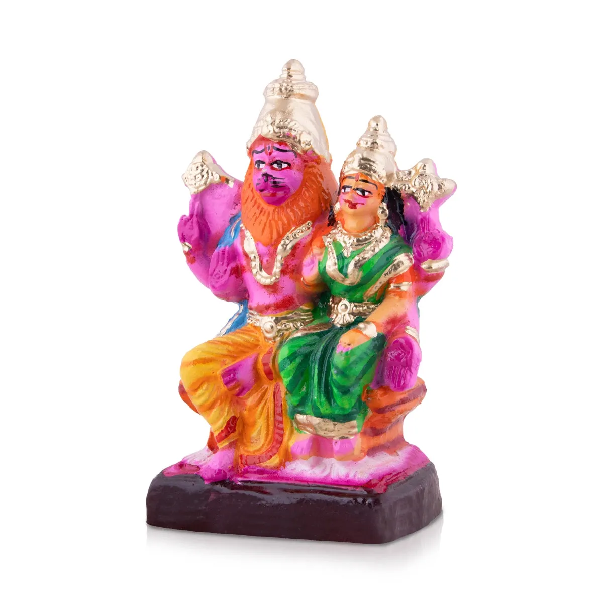 Lakshmi Narasimhar Clay Golu Bommai - 8 x 5 Inches | Giri Golu Doll/ Navaratri Golu Bomma/Gombe/Bommai