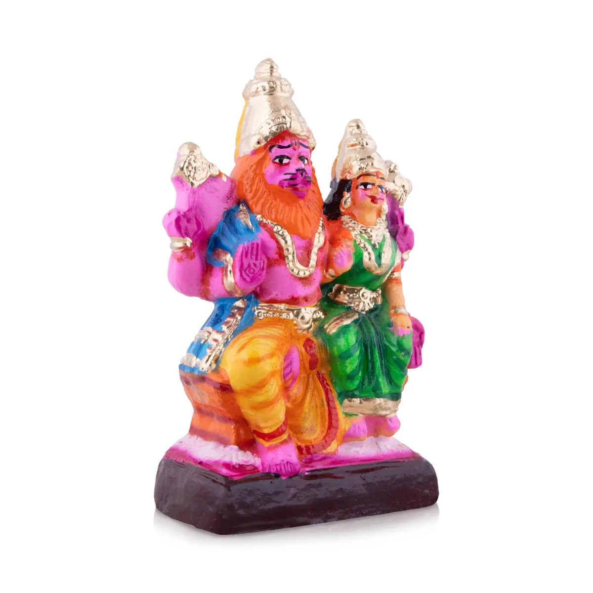 Lakshmi Narasimhar Clay Golu Bommai - 8 x 5 Inches | Giri Golu Doll/ Navaratri Golu Bomma/Gombe/Bommai