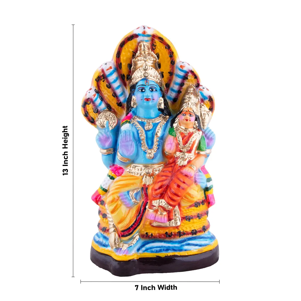 Lakshmi Narasimhar Paper Mache Golu Bommai - 13 x 7 Inches | Giri Golu Doll/ Navaratri Golu Bomma/Gombe/Bommai