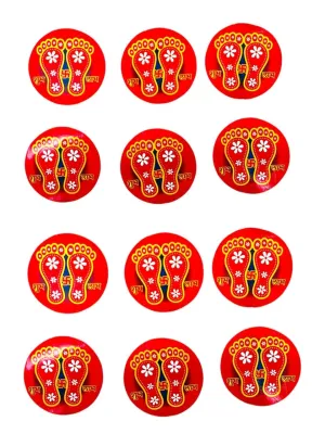 Laxmi Durga CharanPaduka Sticker Set of 10 Piece feet for Puja Aarti Diwali Home and Office Entrance Decoration hinduPooja Mandir Temple