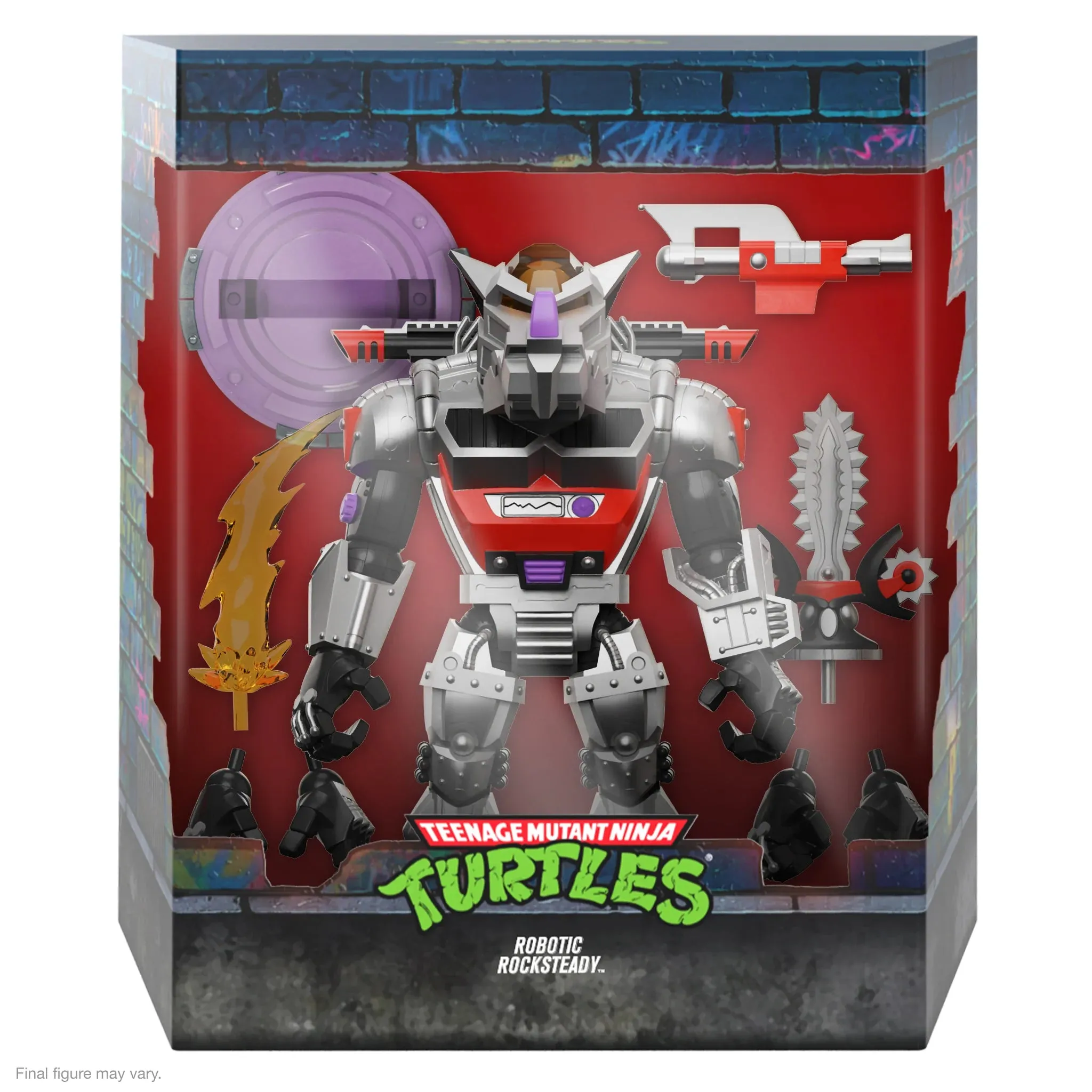 Teenage Mutant Ninja Turtles Ultimates Robot Rocksteady 7" Inch Scale Action Figure - Super7